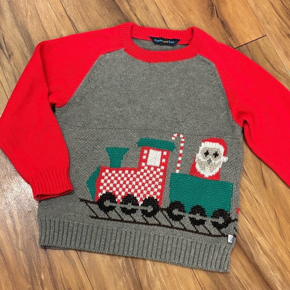 Sophie and Sam Santa Train Sweater 4T